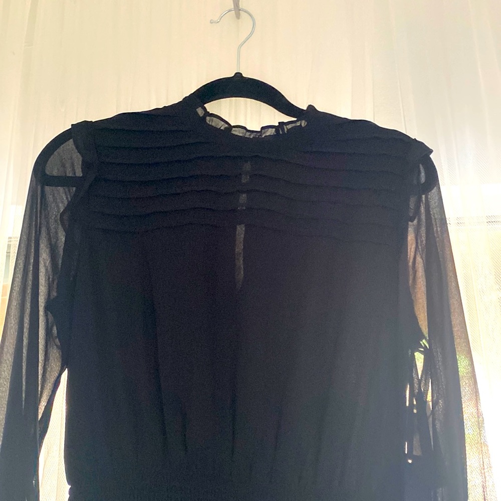 1.State BLACK CHIFFON DRESS. NWT. Size S